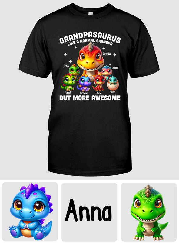 Daddysaurus Grandpasaurus 3D Dinosaurs - Personalized Father T-shirt And Hoodie