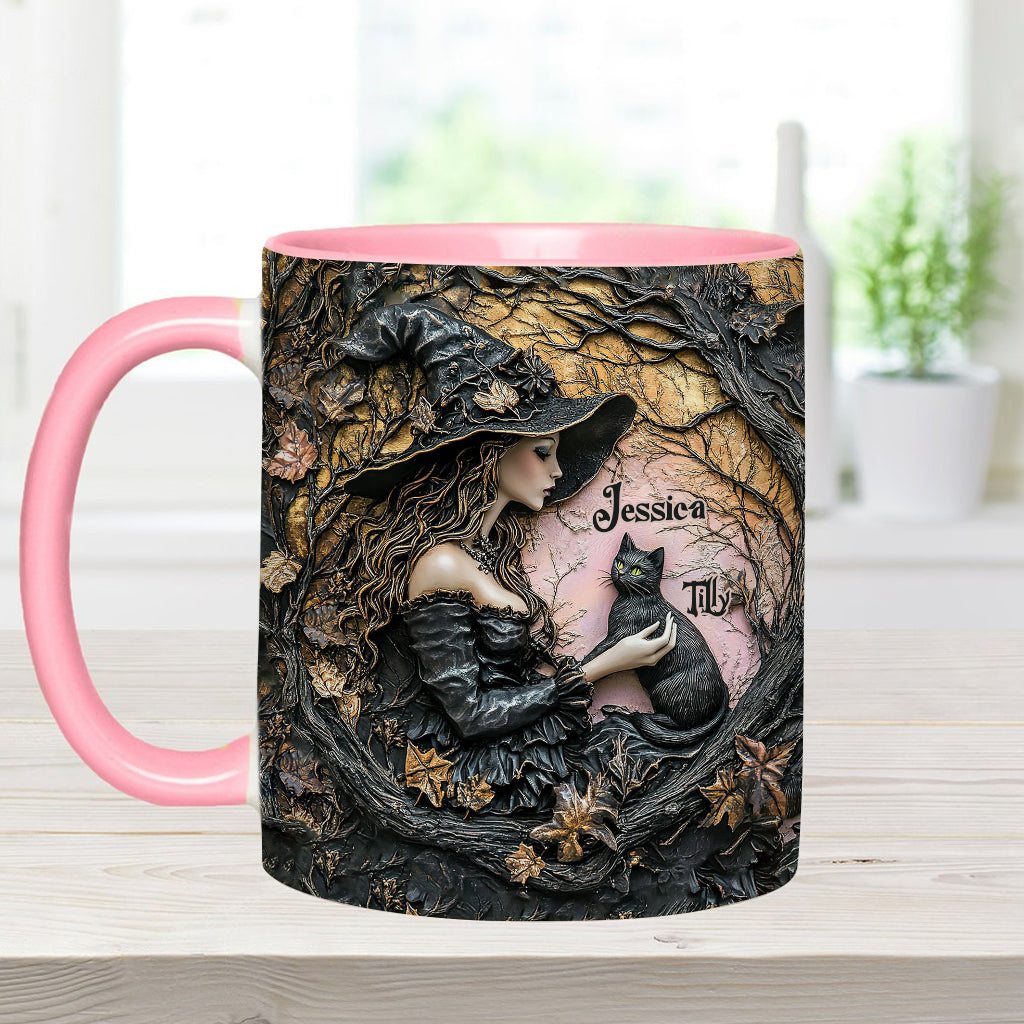 Une sorcière et son chat noir : c'est magnifique ! - Mug personnalisé à l'effigie d'une sorcière