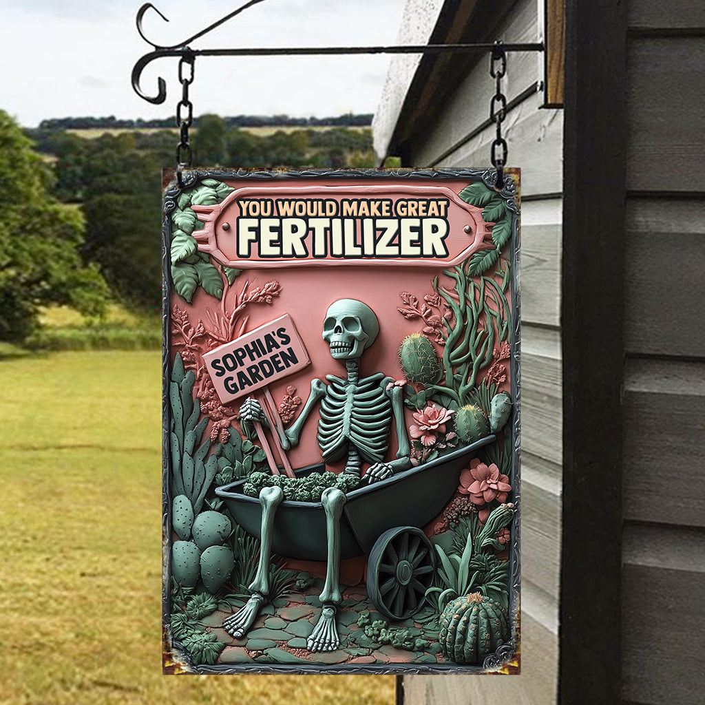 Vous feriez un excellent engrais - Panneau métallique rectangulaire personnalisé pour le jardinage