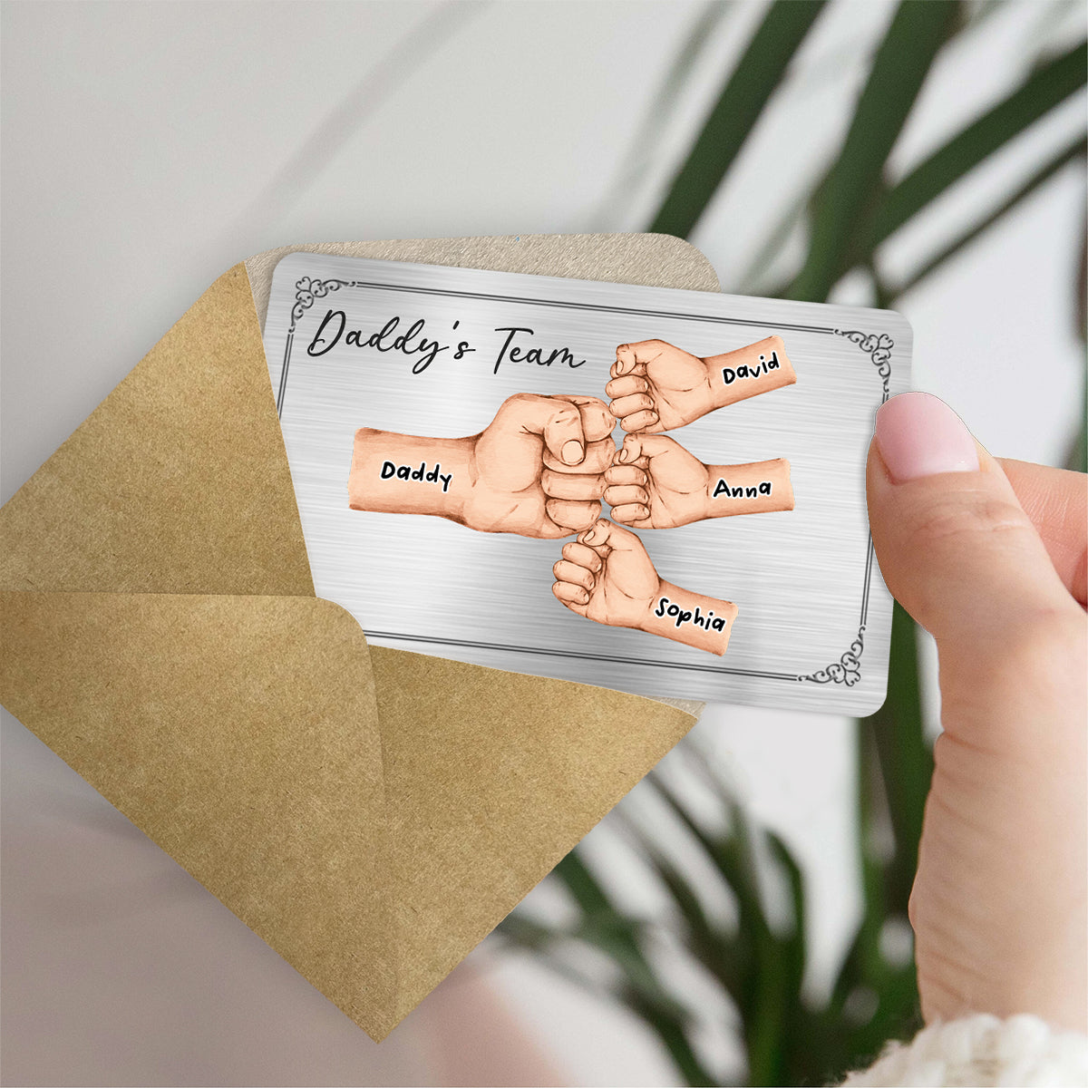 L'équipe de papa - Carte personnalisée pour portefeuille du père