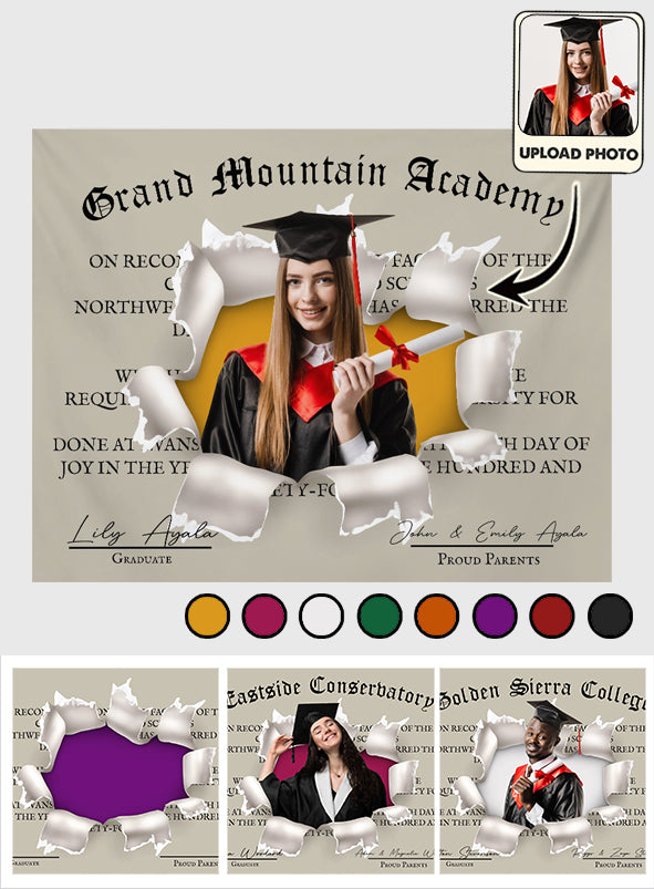 Diploma - Personalized Graduation Wall Tapestry