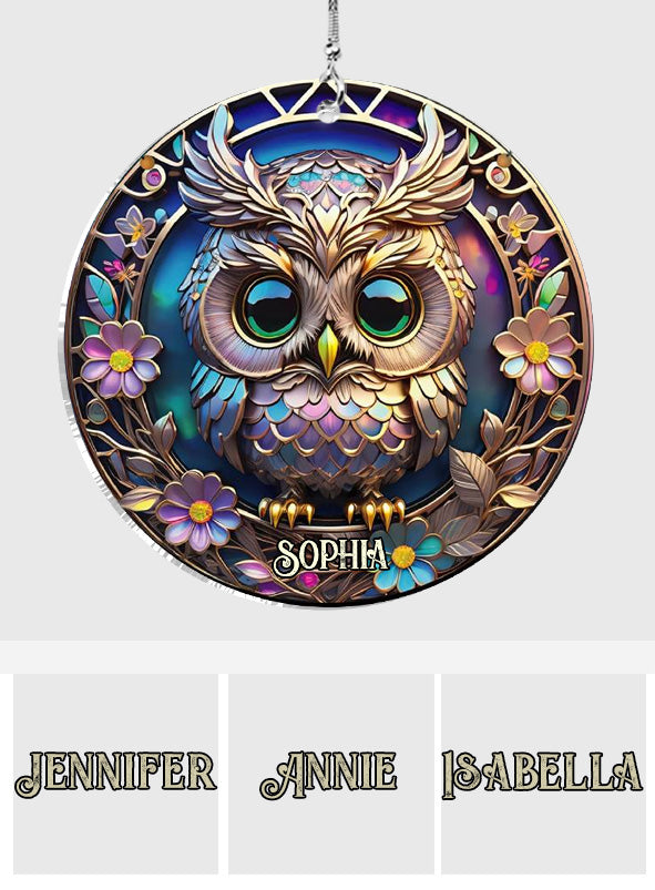 Hibou coloré - Ornement de voiture hibou personnalisé