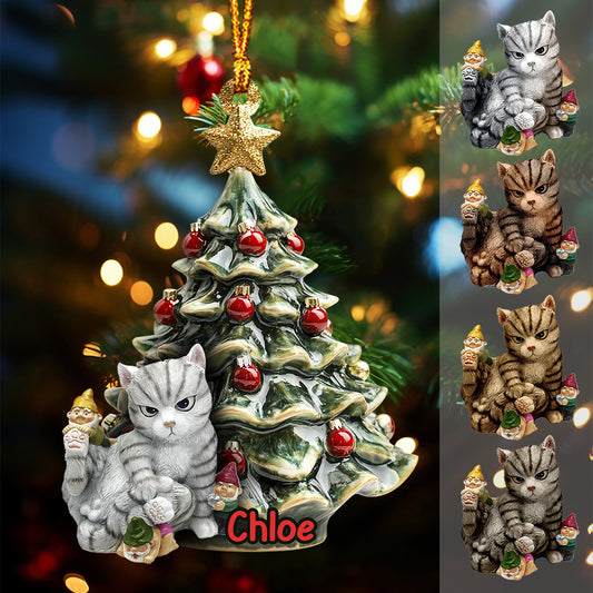 Naughty Cat - Personalized Cat Ornament