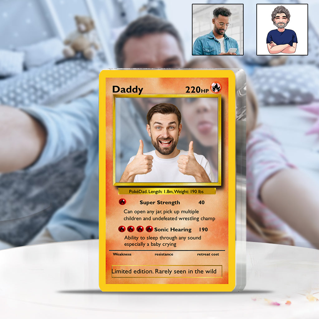 Papa Pokémon, le meilleur papa du monde - Plaque acrylique personnalisée Dresseur de Pokémons