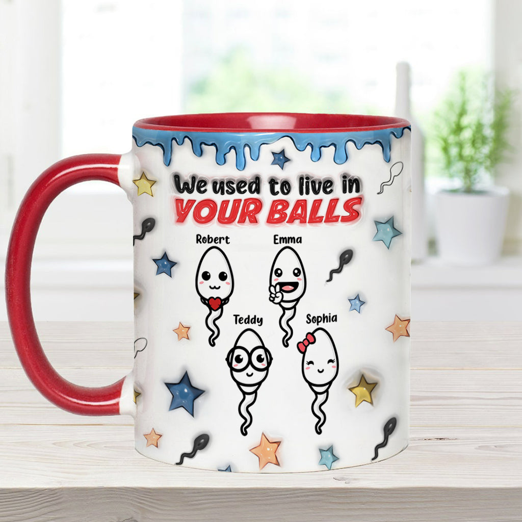 On vivait dans tes couilles - Mug personnalisé pour papa