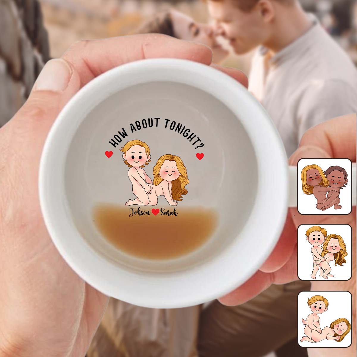 Et si on se voyait ce soir ? - Mug personnalisé pour couple avec message caché