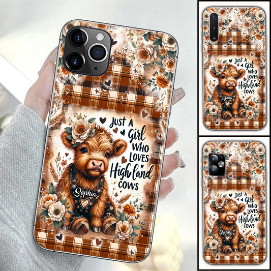 Juste une fille qui aime les vaches des Highlands - Coque de téléphone personnalisée