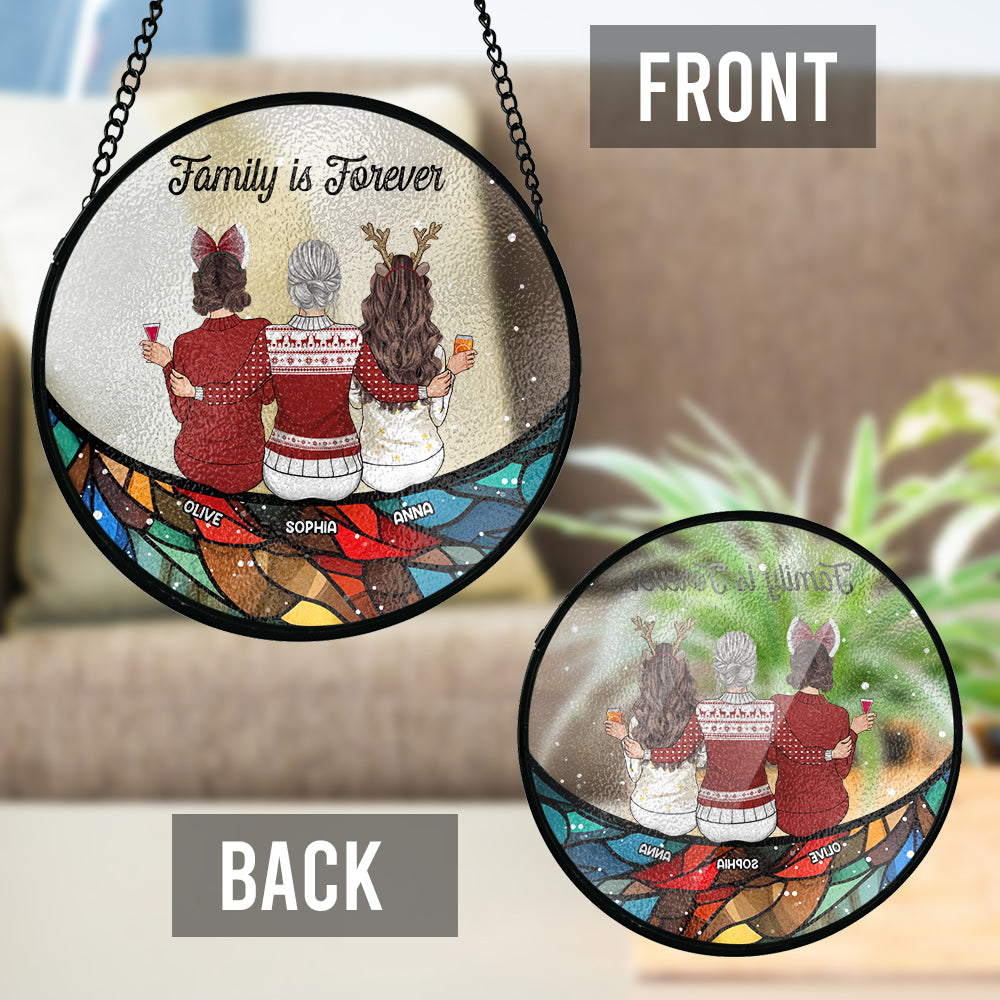The Bond Between Family - Personalized Family Stained Glass Suncatcher