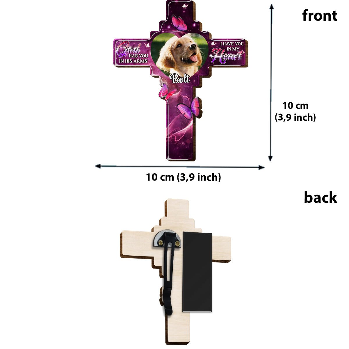 Photo personnalisée « À jamais dans nos cœurs » - Clip de pare-soleil de voiture en forme de mémorial