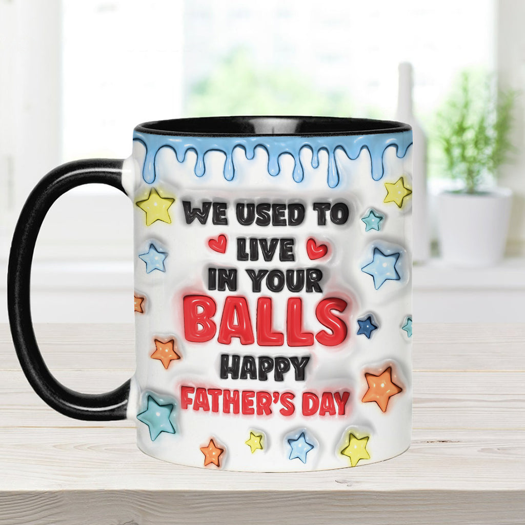 On vivait dans tes couilles - Mug personnalisé pour papa