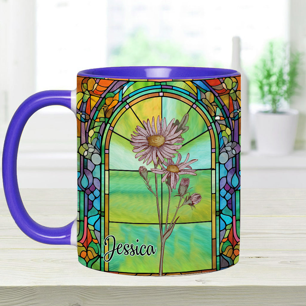 Be Your Own Kind Of Beautiful Birth Month Flower - Personalized Accent Mug