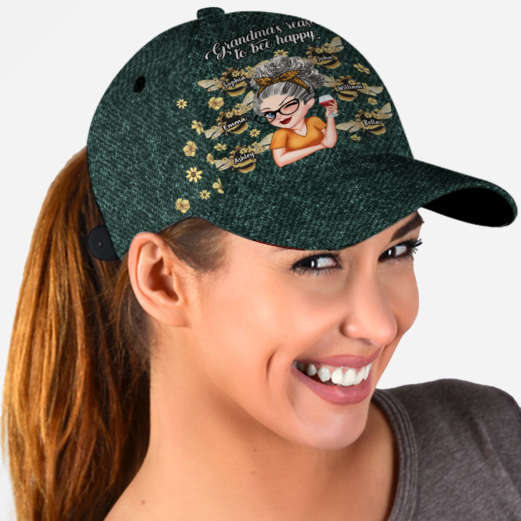 Les raisons d'être heureuse de grand-mère - Casquette classique personnalisée pour grand-mère