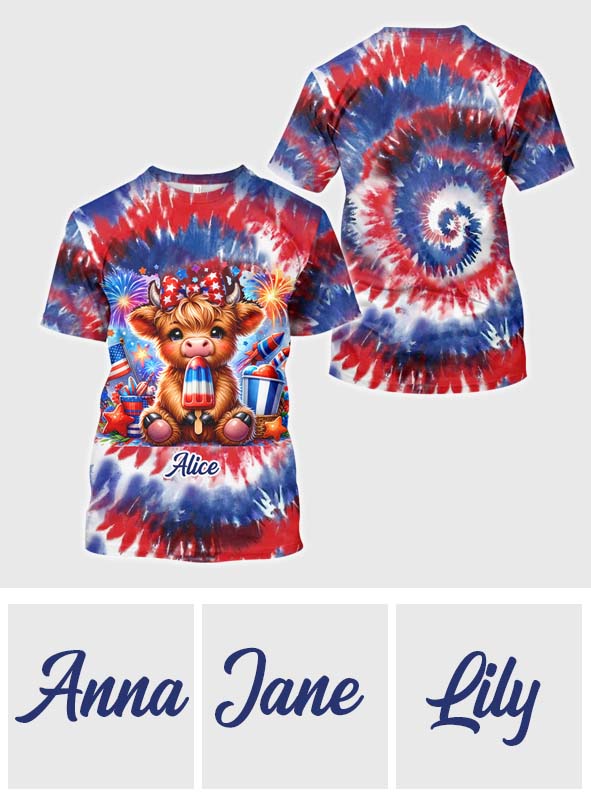 4th Of July Cow - Personalized Cow All Over Shirt