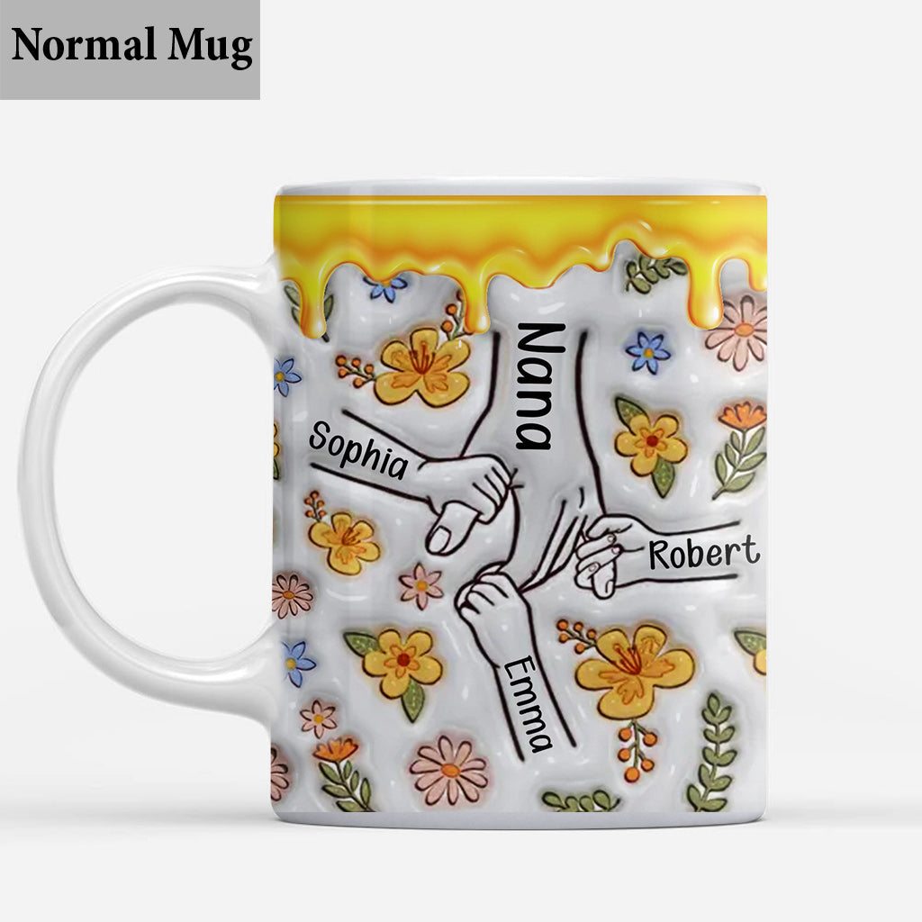 Tu nous tiens la main - Mug personnalisé pour maman