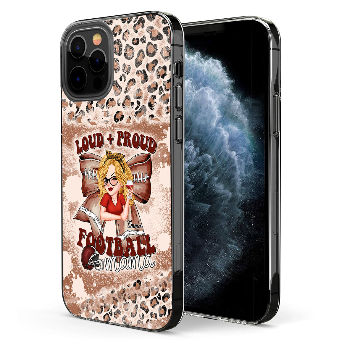Coque de téléphone transparente personnalisée « Football Loud Proud » (Tous titres)