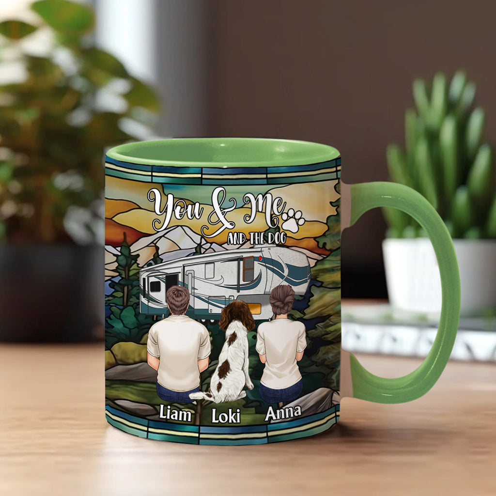 You & Me And The Dogs - Personalized Camping Accent Mug