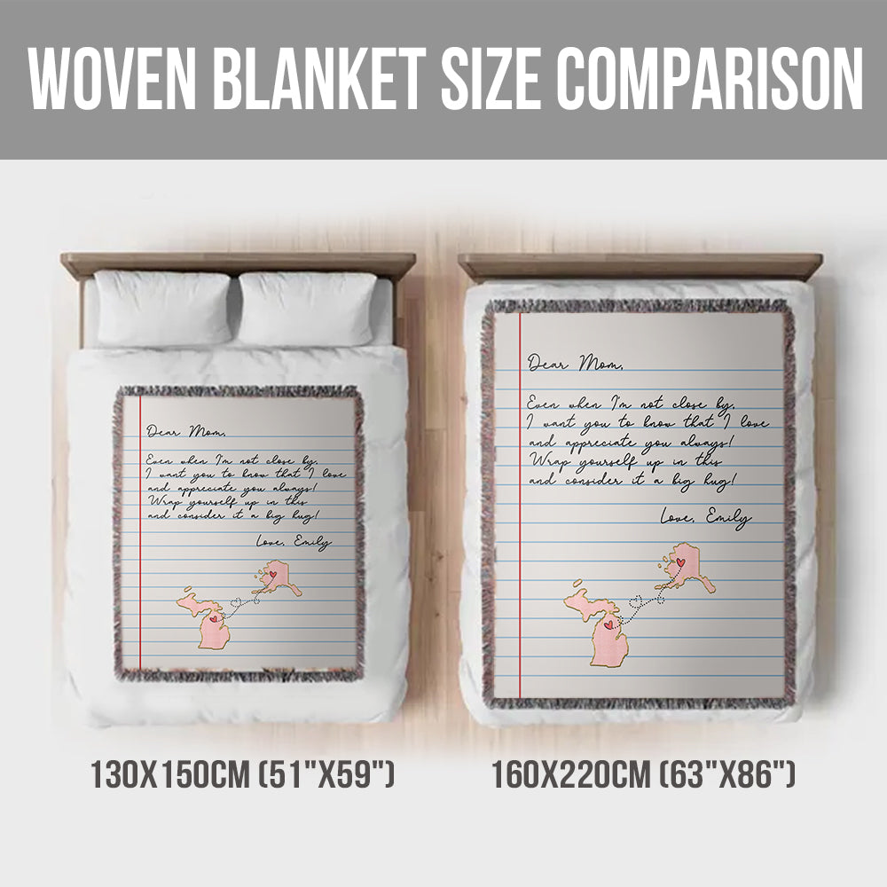 Dear Mom Letter - Personalized Mother Woven Blanket