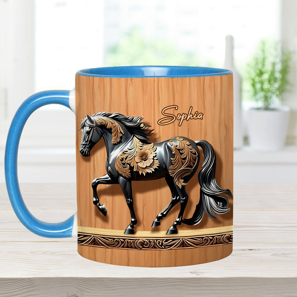 Mug personnalisé Black Horse - Motif cheval