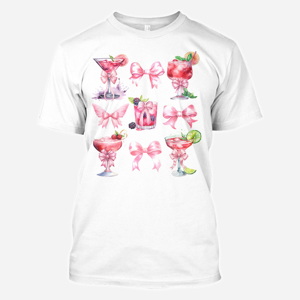 Économisez l'eau, buvez des cocktails, Coquette Girly - T-shirt personnalisé cocktail intégral