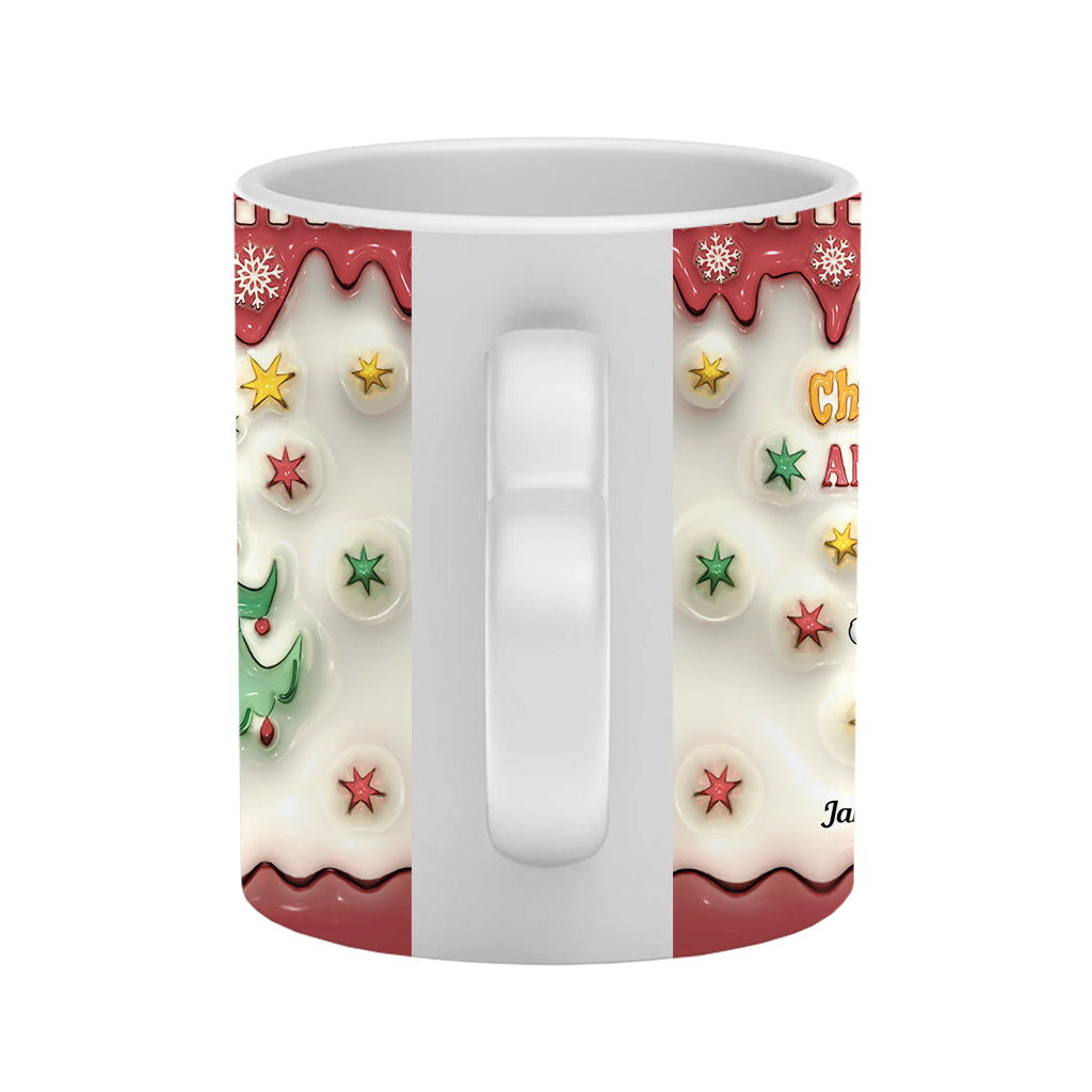 Noël approche - Mug personnalisé pour couple avec anse en forme de cœur