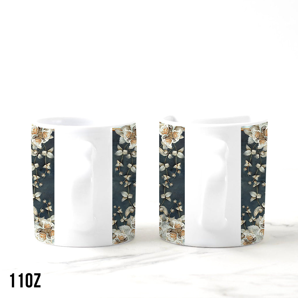 Jusqu'à ce que la mort nous sépare - Mug personnalisé avec anse en forme de cœur et tête de mort assortie