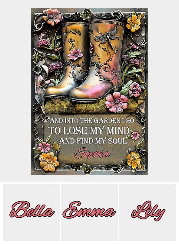 Au jardin je vais - Panneau métallique rectangulaire personnalisé pour le jardinage