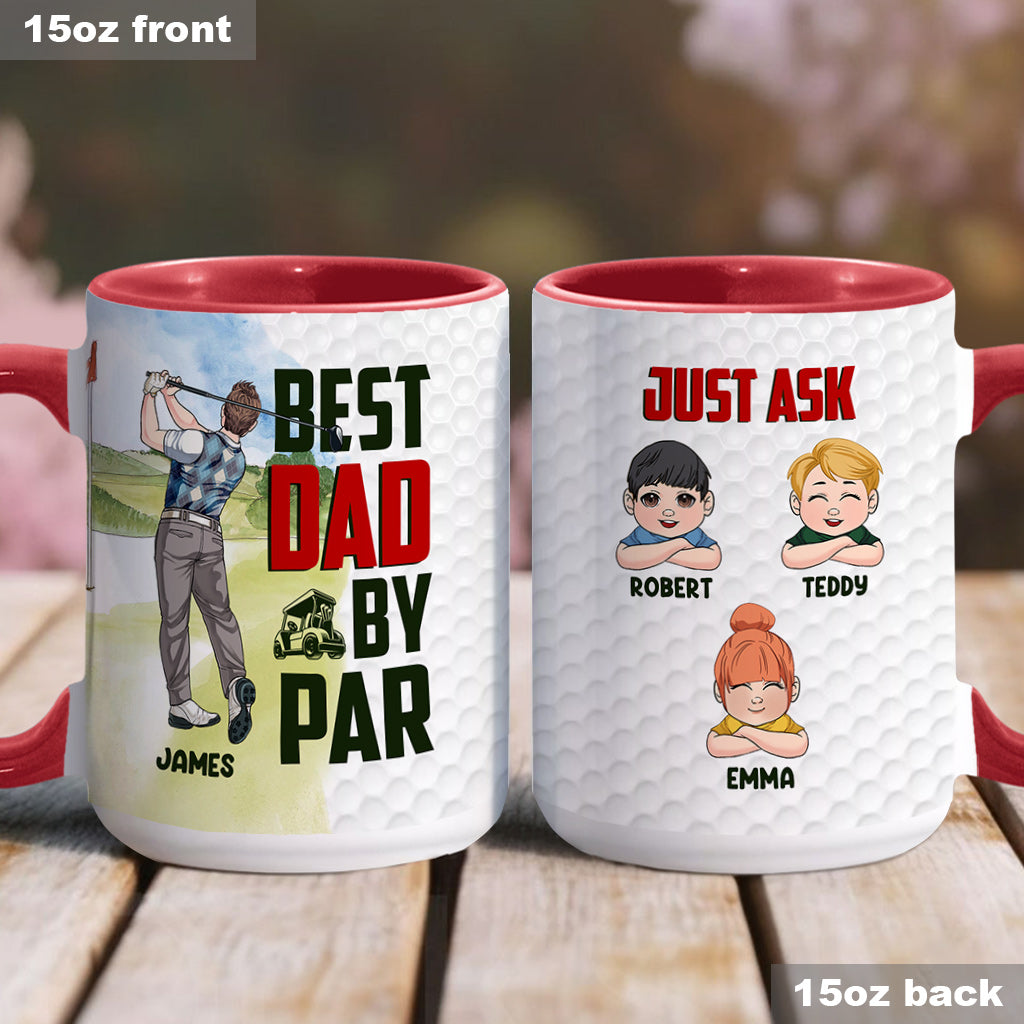 Meilleur papa selon le par - Mug personnalisé sur le thème du golf