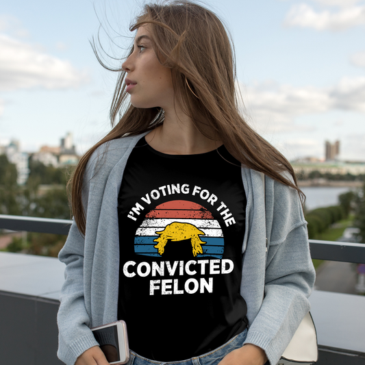 T-shirt « Je vote pour le criminel condamné », T-shirt humoristique Trump, T-shirt Élection 2024, T-shirt Donald Trump 2024