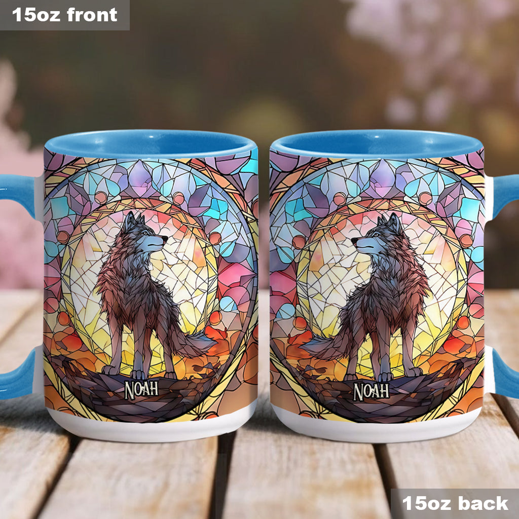 Mug personnalisé « Esprit féroce » avec motif loup