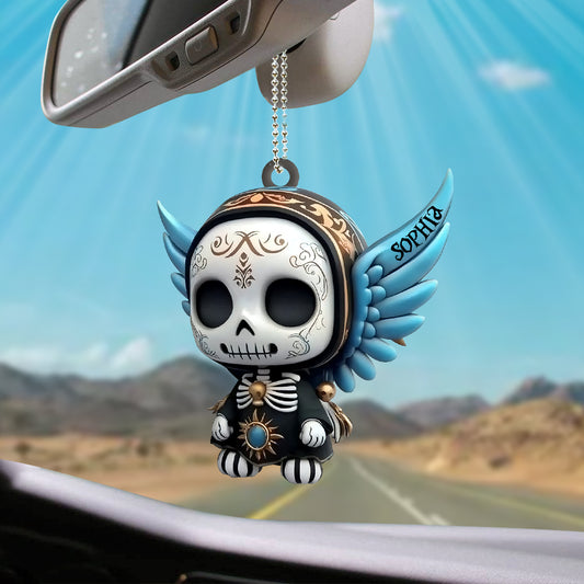 Ornement de voiture personnalisé en forme de crâne pour le Jour des Morts, Día de Muertos