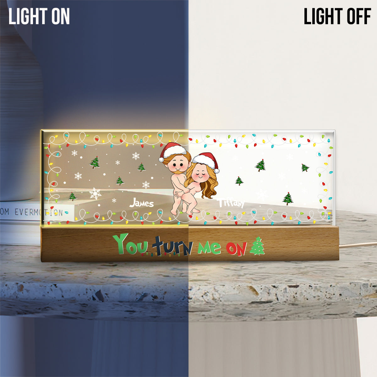 You Turn Me On - Personalized Couple Custom LED Night Light