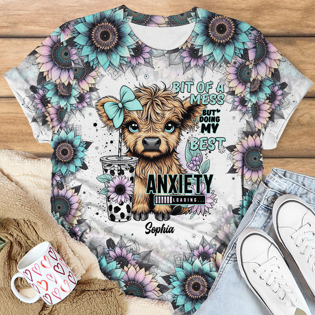 Bit Of A Mess But Doing My Best - Personalized All Over Shirt