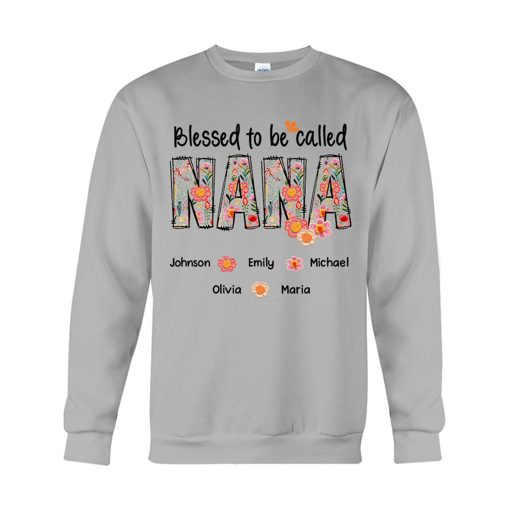 T-shirt et sweat à capuche personnalisés « Bénie d'être appelée Nana » style floral