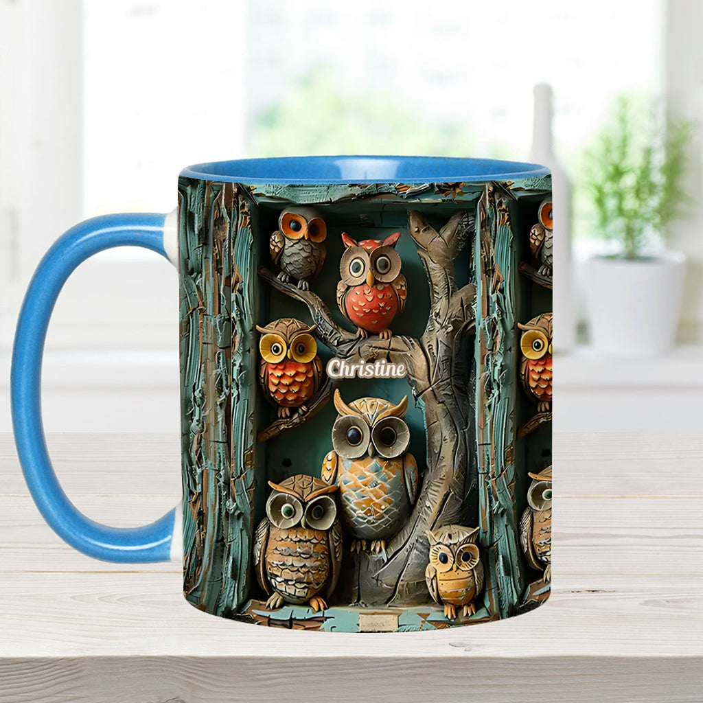 Mug personnalisé « Juste une fille qui aime les hiboux » avec motif hibou