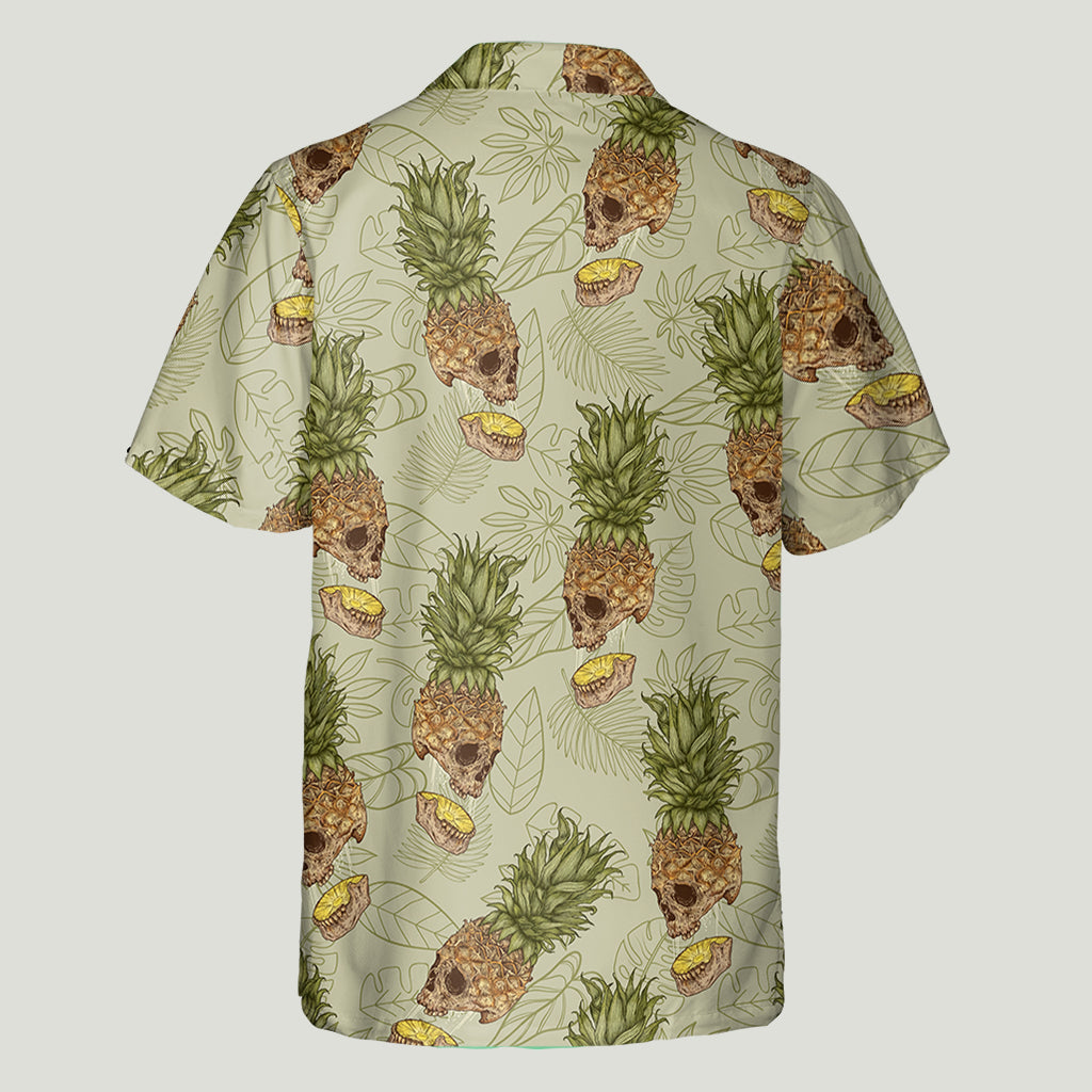 Chemise hawaïenne personnalisée avec motif tête de mort ananas humoristique