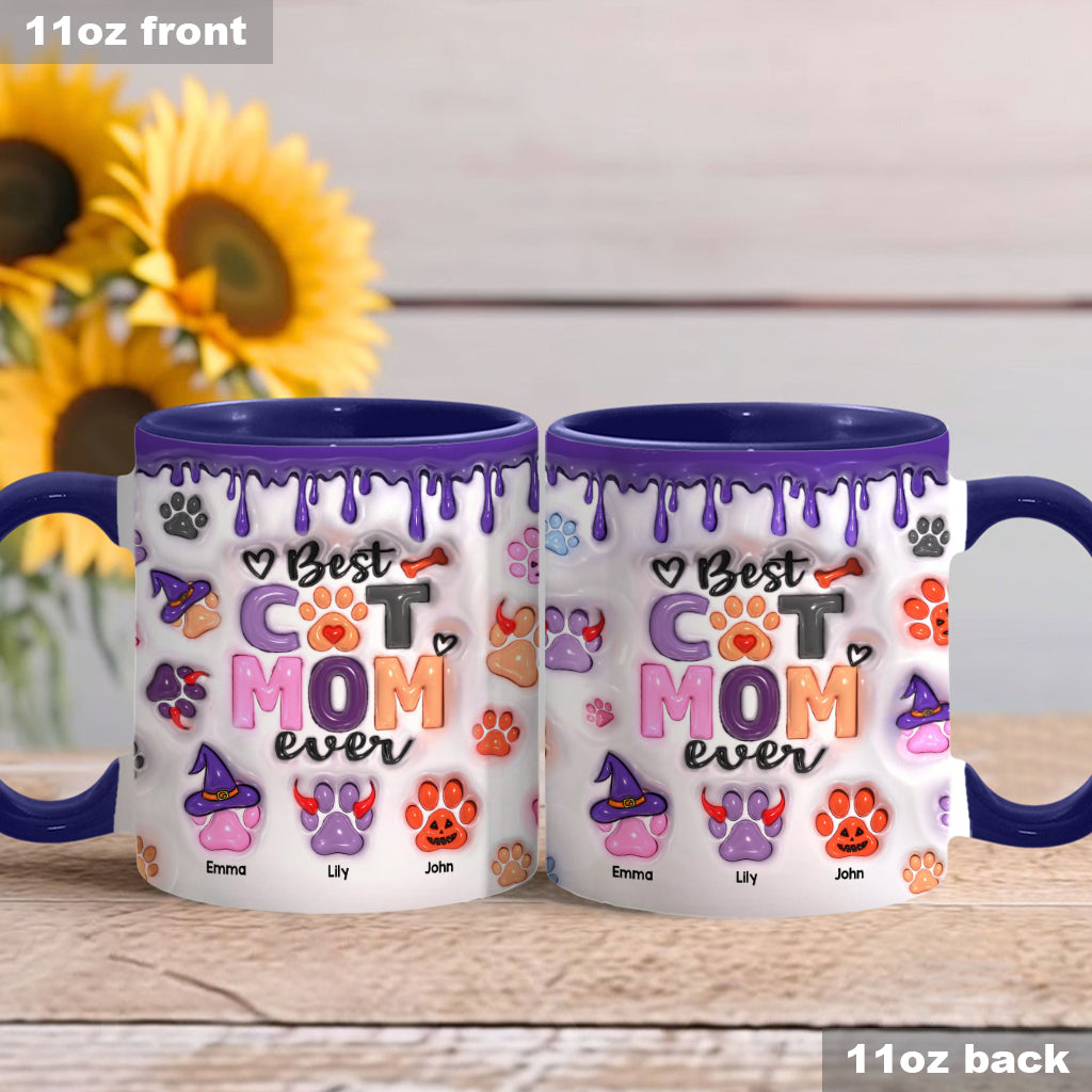 Best Dog Mom Cat Mom Dog Dad Cat Dad Ever - Personalized Dog Accent Mug