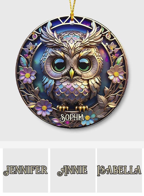 Colorful Owl - Personalized Owl Ornament