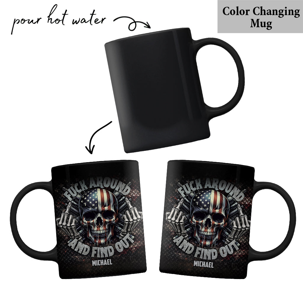Mug personnalisé squelette drapeau américain - Tête de mort