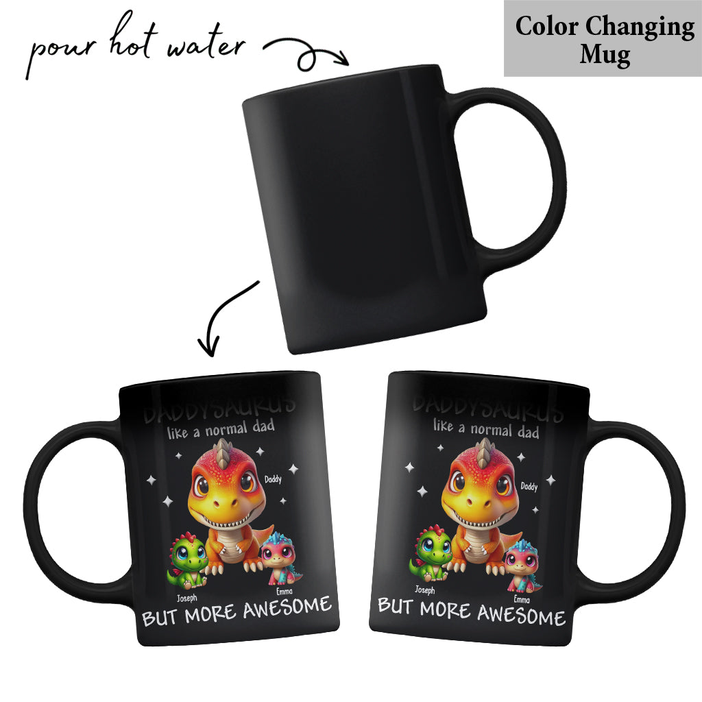 Mug personnalisé pour papa « Papa-Papa-Papa » en 3D avec dinosaures Grand-Papa-Papa –