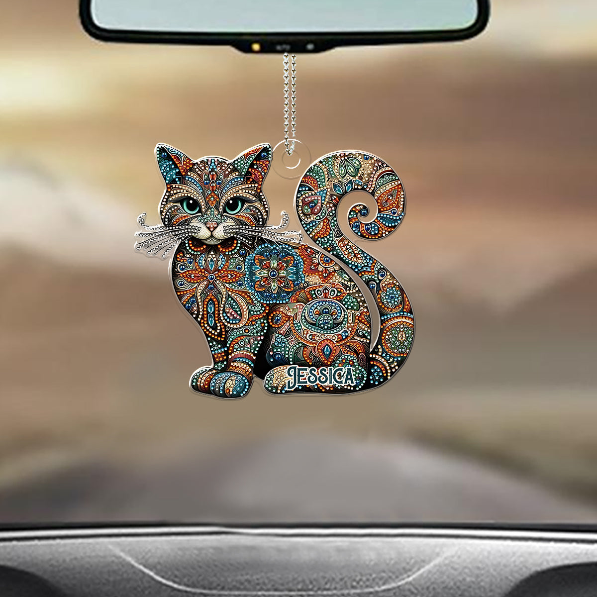 Magnifique chat - Ornement de voiture personnalisé en forme de chat