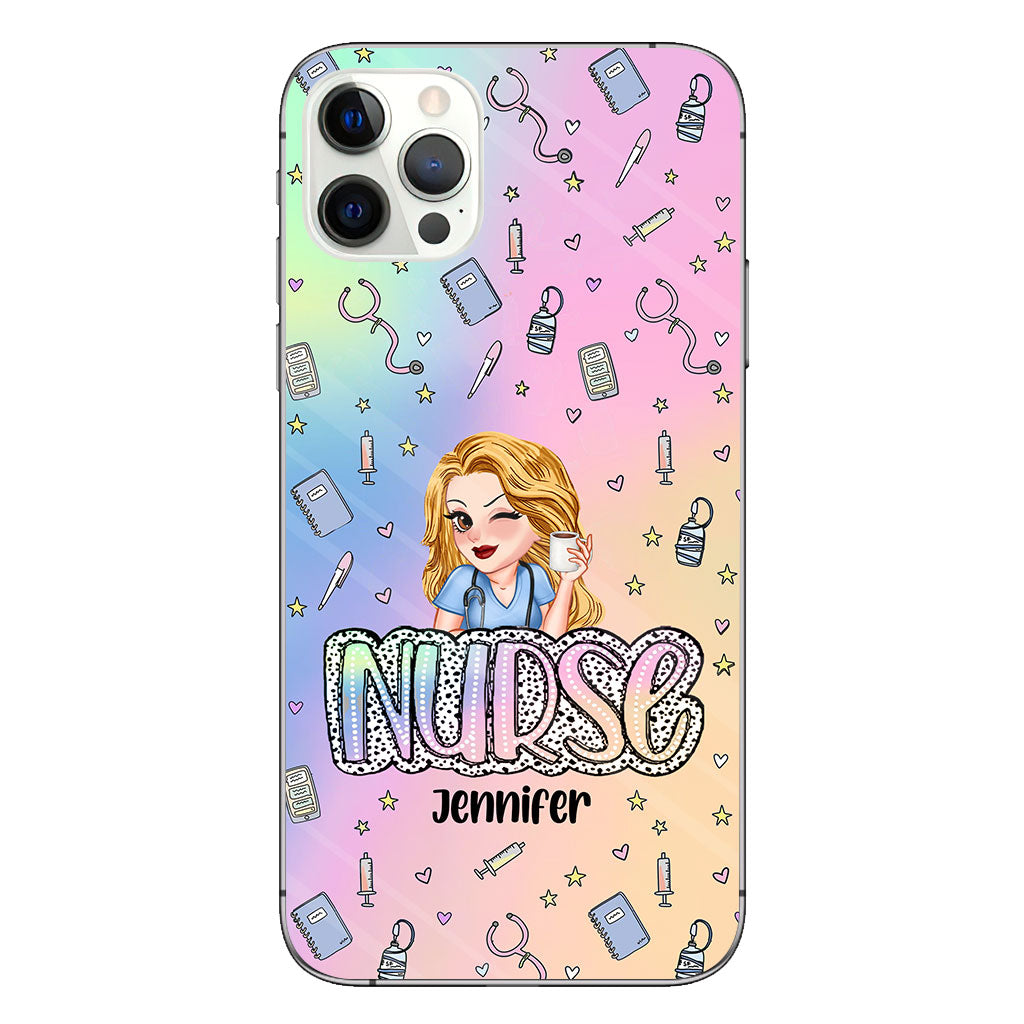 Vie d'infirmière - Étui de téléphone transparent personnalisé pour infirmière