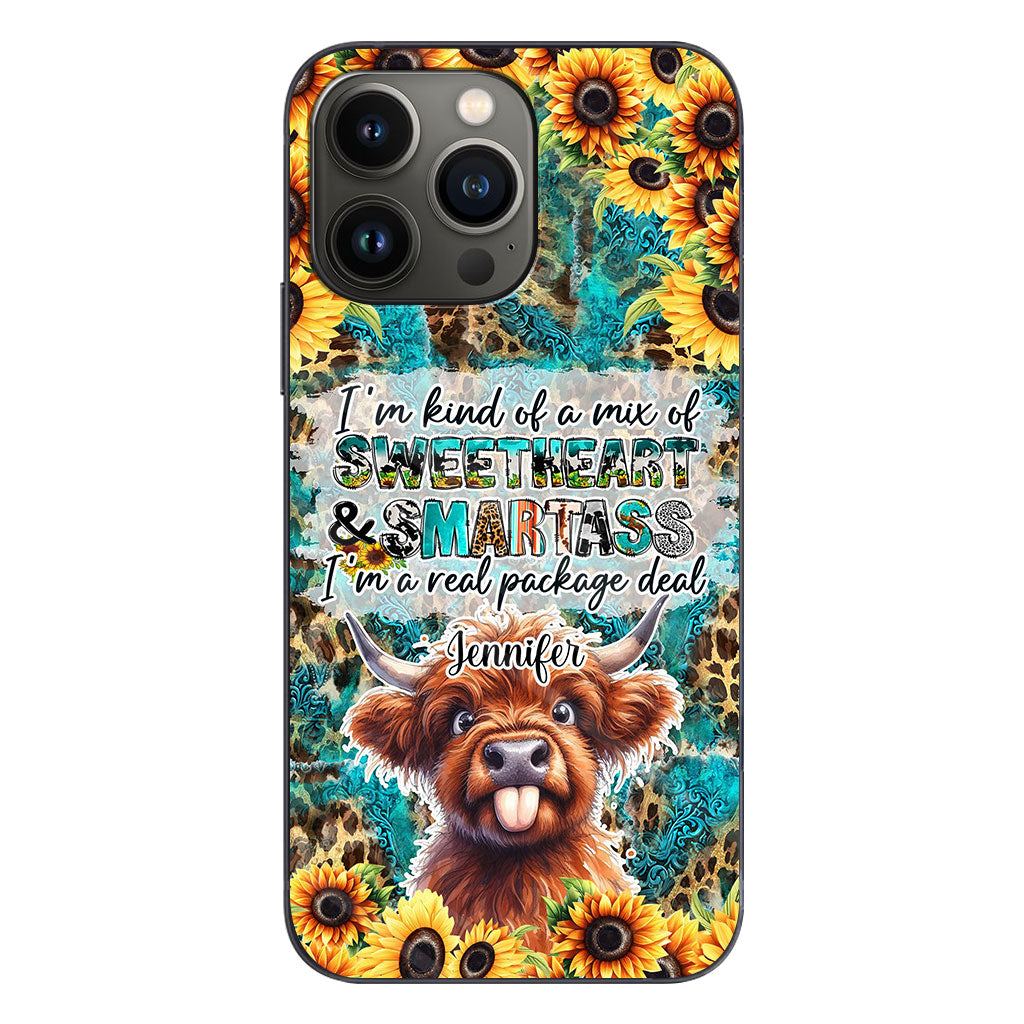 Sassy Highland Cow - Personalized Phone Case