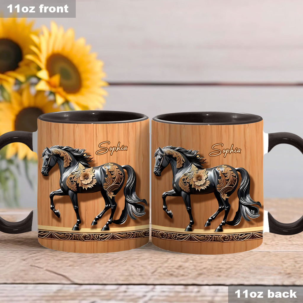 Mug personnalisé Black Horse - Motif cheval