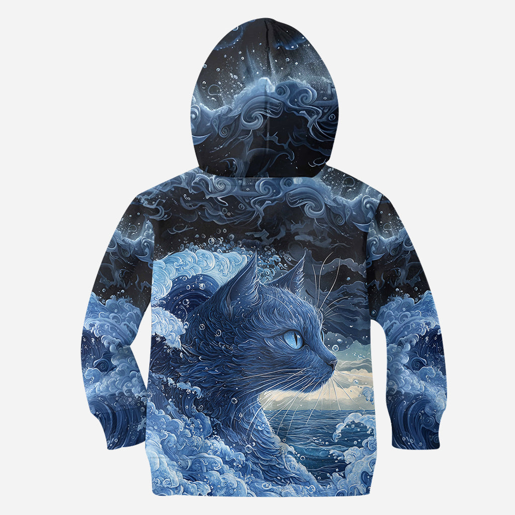 T-shirt à motif chat bleu - La vague du chat bleu