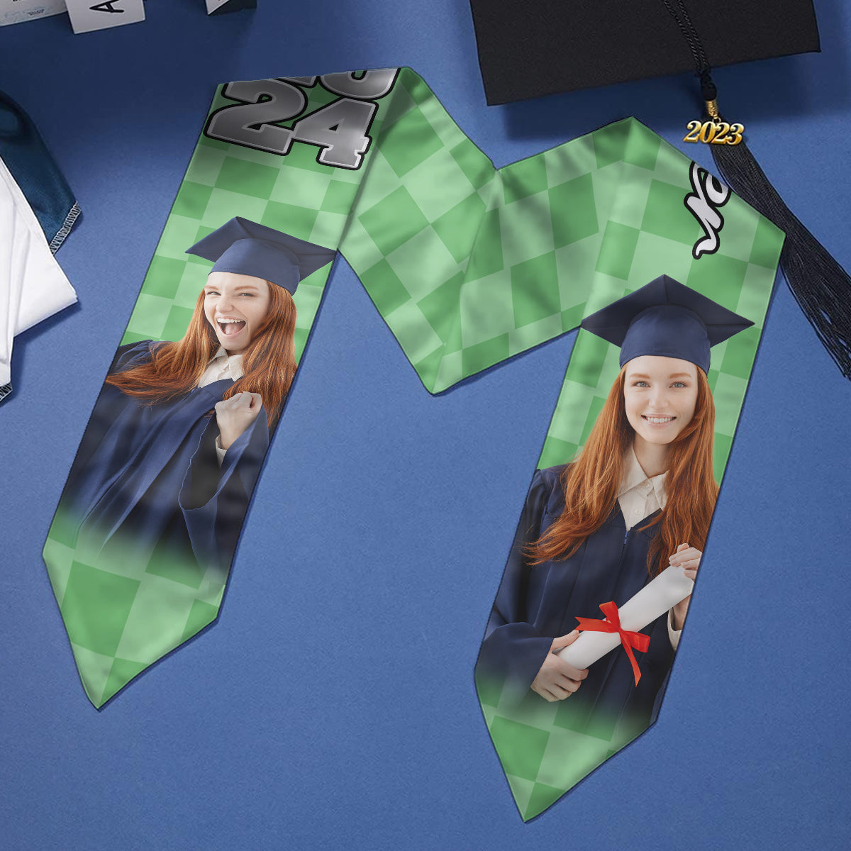 Écharpe de remise de diplôme personnalisée avec photo - Étole de remise de diplôme personnalisée 
