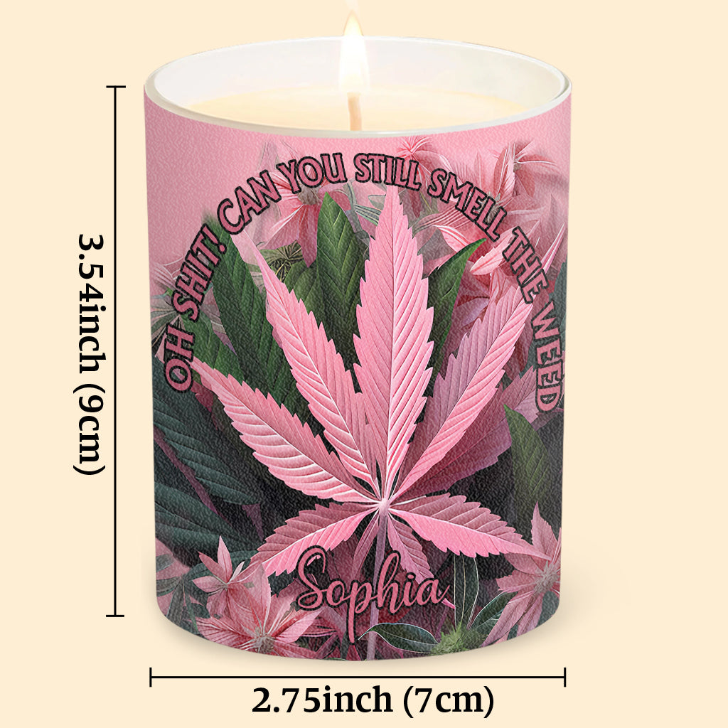 Pink In My Area - Personalized Weed Candle With Wooden Lid