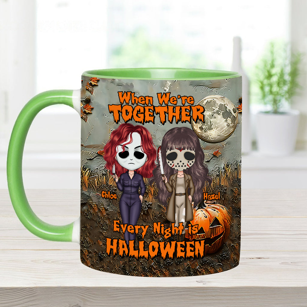Quand on est ensemble, chaque soir c'est Halloween - Mug personnalisé pour meilleure amie