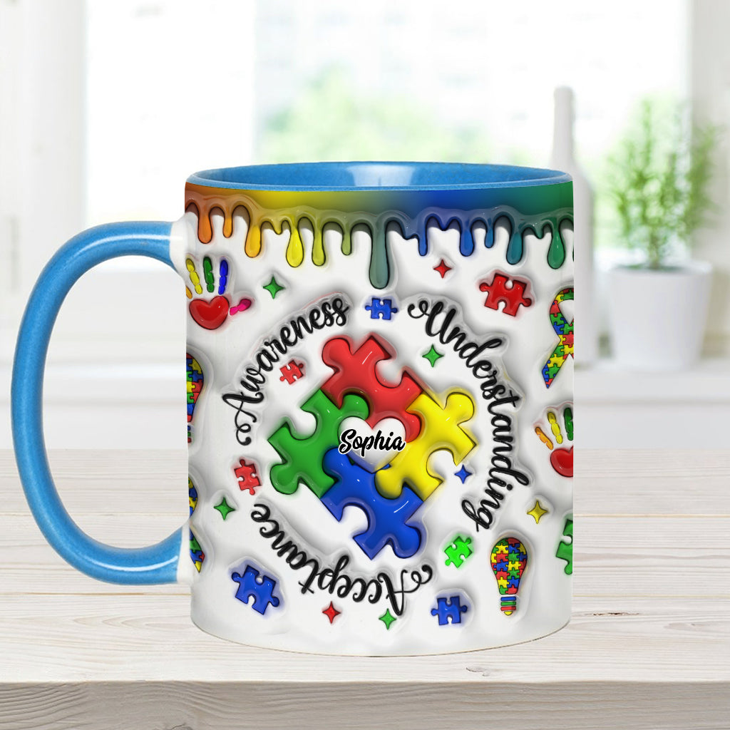 Autism Awareness - Personalized Autism Awareness Accent Mug