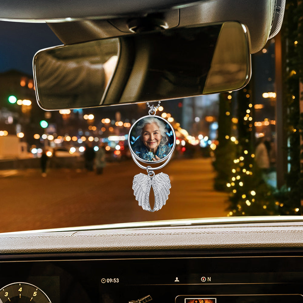 À jamais dans mon cœur - Ornement commémoratif personnalisé en forme d'ailes