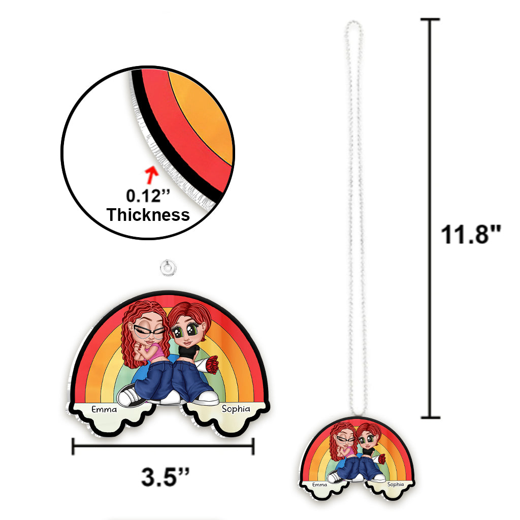 Je t'aime et je t'apprécie - Ornement de voiture personnalisé pour le soutien LGBT